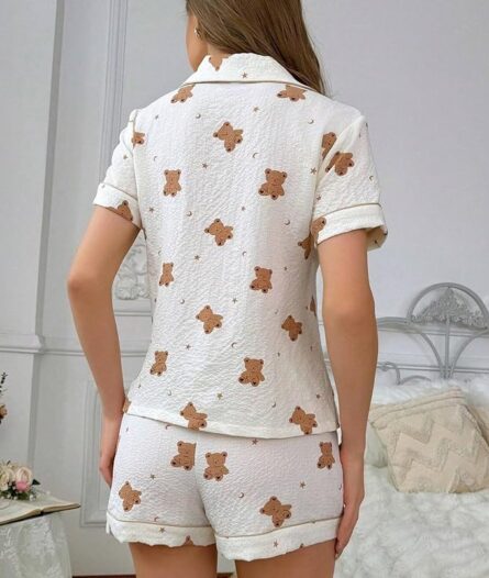 Printed Button-Up Pyjama Set - Image 4