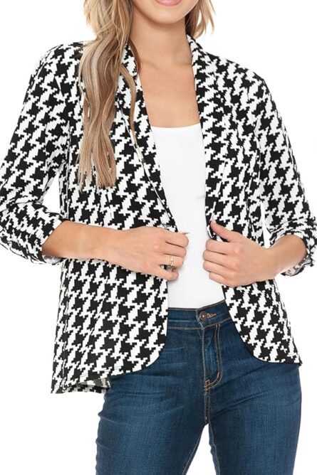 Women's Ruched Sleeve Work Blazer Jacket - Image 5