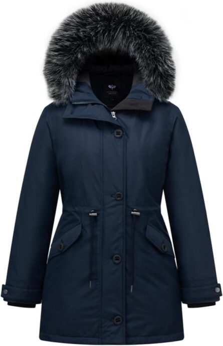 Women's Arctic Luxe Faux Fur Hooded Parka – Insulated Quilted Winter Coat